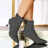 Pompe Nuove scarpe da donna con tacco alto diamanti autunno Bright Stivali a punta di punta Stivali a taspate e abbelli di calzini marti botas de mujer