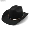 Cappelli a tesa larga Cappelli da cowgirl di lusso a secchiello per uomo accessori da cowboy eleganti da donna gentiluomo jazz country Retro 240319