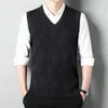 Men's Vests Thickened Casual Sweater Tank Top Autumn And Winter Warm V-neck