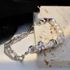 Bracelets de charme F.I.N.S Original S925 argent Sterling baroque boîte de perles d'eau douce Cu chaîne irrégulière gothique main Punk bijoux fins L240315