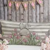 Frohe Ostern Kissenbezug Kaninchen Dekoration Sofa Rückenlehne Autositz Rückenlehne Taille Rückenlehne Bezug Leinen Material P302