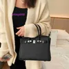 Women Totes Handbag L Star Style Lychee Grain Top Layer Cowhide Silver Buckle Bag Large Capacity Womens Fashionable White Collar Portable Cross Body