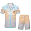 Marka Mens Tshirt Pants 2-częściowe zestawy projektanta letnie plaż