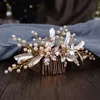 Tiaras Miallo Moda Yaprak Çiçek Saç Tarak Kadınlar İçin Rhinestone Gelin Düğün Saç Aksesuarları Takı Gelin Başlık Hediyeleri Y240319