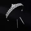 Tiaras Icazo Bridal Wedding Classic Small Crown Small Hairn Pin Set med konstgjorda kristaller lämpliga för festhelgens huvudkläder Y240319