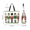 Sacs à provisions Joyeux Noël Casse-Noisette Sac Toile Épaule Fourre-Tout Lavable Casse-Noisette Soldat Poupée Cadeau Épicerie Shopper