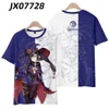 Men's T Shirts T-shirts Men Genshin Impact Mona 3D T-shirt Summer Round Neck Short Sleeve Game Streetwear Tops Tee