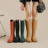Stivali stivali pioggia stivali in gomma coreansyle non slip ginocchia spesse spesso impermeabile da esterno impermeabile