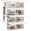 Förvaringshållare Racks Interlocking Shoe Racks 8 Cubic Plastic Shoe Cabinets 32 Paris Shoe Cabinets With Doors Y240319