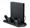 Vertikal stativ för PS4 SLIM PS4 med kylfläktdubbelkontroll Station 3 Extra USB Port Black2784012