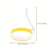 Silicone Egg Rings with Stay-Cool Handle - Perfect Circle Molds for Fried Eggs and Pancakes - Set of 2, Yellow