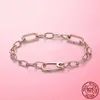 Bangle Originele gouden kleur Me armband 925 zilveren Me karabijnhaak Chain Link Femme armband dames sieraden voor cadeau Pulseira 240319