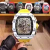 럭셔리 남성 기계공 시계 Richa Carbon Brazed Watch Men의 동일한 Domineering 다기능 배럴 모양 대형 다이얼이 중공 된 풀 아우토