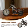 Table Clocks Motorcycle Clock Desk Vintage Motorbike Retro Decor Shelf Desktop Ornament Tabletop