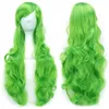 Parrucche sintetiche Parrucca per capelli lunghi ricci da 80 cm Parrucca resistente al calore Capelli sintetici Rosa Verde Parrucchino Parrucche per feste per donne 240329