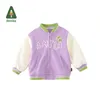 Jackets Amila Baby Boy & Girl Baseball Uniforms 2024 Spring Splicing Contrast Comfortable Casual Outerwear