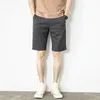 Shorts masculinos 2024 verão homens algodão na altura do joelho cor sólida praia vintage casual moda calças curtas e34