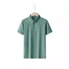 T-shirt à manches courtes pour hommes, moitié d'été avec col à revers, polo en pur coton, achat groupé, coupe ample, haut de sport décontracté