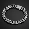 Bangle Hip-hop jewelry 6mm-14mm any length stainless steel 316L crystal buckle fashion ladies mens bracelet with chain Miami 240319