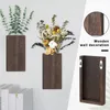 Vazen Indoor Plant Display Houder Rustieke Houten Muur Planter Voor Boerderij Decor Kamer Slaapkamer Kantoor Groen Planten Gedroogde Bloemen Pot