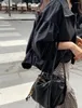 Damenjacken im koreanischen Stil Big Kara Shirt Ring Puff-Sleed String Wind-up-Pullover