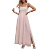 Casual Dresses Summer Chiffon Dress for Women 2024 Strapless Smocked Elegant Beach Party Robe Strap Holiday sundress