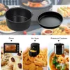 Baking Moulds Round Cake Plate Preferred Material Pizza Pan Bakeware Baking Tools Baking Pan Mold Easy Demoulding Air Fryer Baking Tray Black L240319