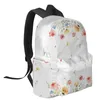 Рюкзак весенний акварельный цветочный цветок оставляет студенческие школьные сумки.