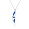 Pendant Necklaces I Love Israel Map Flag Hexagram Star Ethnic Style Stainless Steel City Necklace Men Women Blessing Gift Chain Jewelry