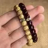 Strand Star Zodiac Sign Bodhi Seed Bracelet Original Ecological Golden Cinnabar For Barrel Play Buddha Beads Prayer Gift