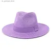 Breda brim hattar hink hattar sommar sol hatt barnum bred brimta st hatt mode färgglada utomhus jazz strand män och kvinnors sol hatt grossist y240319