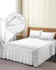 Jupe de lit Vintage à fleurs de lavande, couvre-lit élastique ajusté avec taies d'oreiller, housse de protection de matelas, ensemble de literie, drap