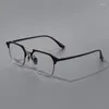 Solglasögonramar 54-19-146 Pure Titanium Glasses Ultralight Business Double Beam Vintage Men's Myopia Rim Anpassat recept