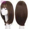 Syntetyczne peruki Cosplay Peruki WTB Syntetyczne krótkie proste czarne peruki dla kobiet o średniej peruce długości ramion z grzywką codziennie Użyj Anime Clavicle Fałszywe włosy 240329