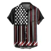 Camisas casuales para hombres Bandera americana Camisa hawaiana impresa en 3D para hombres Mujeres Vacaciones de verano Playa de gran tamaño Cool Manga corta Tops para niños