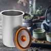 収納ボトルコーヒー缶キッチンキャニスターエアタイトビーンコンテナエア密タ鋼のステンレススチールシリコンドライフード付き