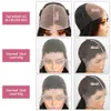 Parrucca per capelli umani Glueless diritta all'osso 13x4 Parrucche anteriori in pizzo per capelli umani per le donne Parrucca frontale in pizzo trasparente 13x6 HD trasparente