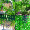 Fiori decorativi 1 pz Piante di simulazione Rattan Verde Foglia di edera Foglie di vite finte Fiore artificiale Fogliame Vite Decorazione del giardino di casa