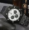 Nowy AP Mens Watch Kalendarz ze stali nierdzewnej Sapphire Sapphire Automatyczny ruch wielofunkcyjny Chronograph Man Designer Luksusowe zegarki Trzy oczy Sapphire Wszystkie prace tarcza