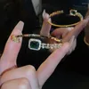 Bangle 2024 الكورية الرائعة مربعة مربعة سوار مفتوح الأنيقة الأزياء المجوهرات الهندسية البسيطة