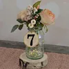 Party Decoration 10st Wood Place Card Holders Rustik Tabellnummer Holder Wedding Birthday Name Picture Sign Stand PO Display