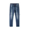 Designer-Herren-Blue-Jeans, schmal geschnittene Jeans, hochwertige, elastische und vielseitige Hose mit geradem Bein, verdickte Hose