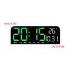 Настольные часы Современный светодиодный будильник с дисплеем температуры и влажности Современный вид