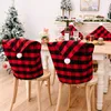 Party Decoration Red Black Plaid Dining Chair Cover Christmas Chairs Case Wedding El Banquet Room Xmas Home