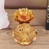 Ljushållare Golden Ghee Lamp Butter Indoor Decor Candlestick Oil Altar Supplies For Temples Home