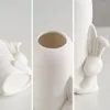 Wazony biały wazon ceramiczny Wystrój nowoczesny na wielkanocne minimalistyczne półki stołowe
