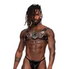 Set di reggiseni Gay Rave Harness Punk Gotico Uomo Cinghie sexy Fibbia regolabile PU Pelle Corpo Spalla Cintura toracica Giocattoli del sesso per la Lingerie