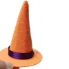 Decorazione per feste D0AD Mini cappello da strega durevole Halloween Accessori per cappelli in feltro fai-da-te Artigianato per decorazioni per bottiglie di vino o accessori di moda