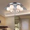 Kronleuchter Moderne K9 Kristall Colrful LED Licht Kronleuchter Lampe Home Deco Glas Ball Fixture Fernbedienung