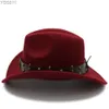 Breda randen hattar hink 2 storlekar män kvinnor västra cowboy panama sunhat utomhus fedora mössa trilby sombrero party rese storlek US 7 1/4 uk l 240319